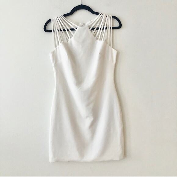 Dress the Population Cora White Strappy Shoulder Sheath Mini Dress - Picture 2 of 9